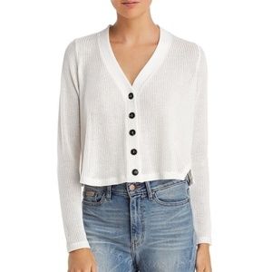 Sadie & Sage Openwork Button Cardigan White Sz XS